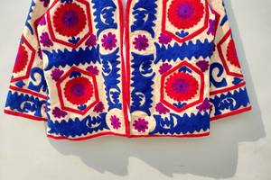Suzani เสื้อแจ็กเก็ตผ้าแคนวาสสำหรับผู้หญิงผ้าคอตตอนปักลายดอกไม้ยาวสไตล์โบฮีเมียนสำหรับใส่สบายใหม่ล่าสุด100% - Product Image 4