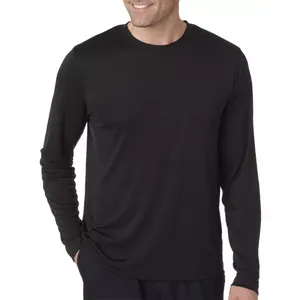 Slim Fit T Shirt Long Sleeve Cool DRI 100% Polyester Sweat Wicking Sport Shirt Customize Logo long t shirt men