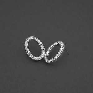 Kriaa Trendy <b>Silver</b>-Plated White Austrian Zircon Diamond <b>Stud</b> Earrings for Parties Romantic Religious Occasions Fashion - Product Image 1