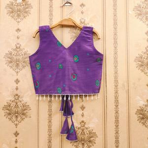 Ensemble Lehenga Choli Shoryam Fashion pour filles avec dupatta |   Vêtements ethniques pour enfants en polyester imprimé violet pour Diwali, mariage et fête - Product Image 5