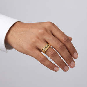 แหวนพลอยทรงวงรีชุบทอง 18K สำหรับผู้ชาย ดีไซน์รูปดวงตา - Product Image 2