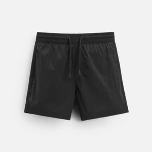 Short de bain léger pour hommes séchage rapide taille élastique fermeture éclair braguette couleur unie teint uni vêtements de plage écologiques maillot de bain décontracté - Product Image 4