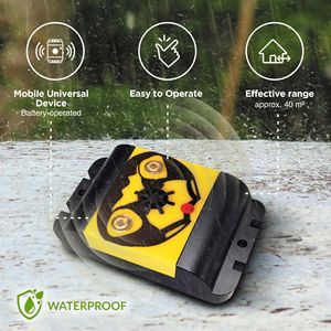 เครื่องไล่นกอัลตราโซนิก ISOTRONIC พร้อมไฟกระพริบสีเหลือง วัสดุพลาสติก สำหรับควบคุมศัตรูพืชกลางแจ้ง ใช้ได้กับสวน สนามหญ้า ระเบียง หลังคา - Product Image 5