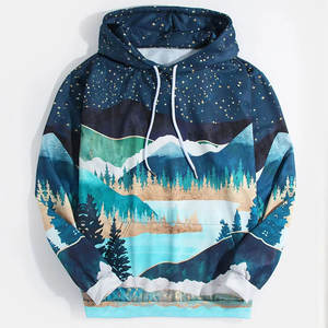 Material de calidad superior Impresión por sublimación Manga larga Ropa deportiva Básicos Algodón Mezclado Sublimación Sudaderas con capucha para hombres - Product Image 1