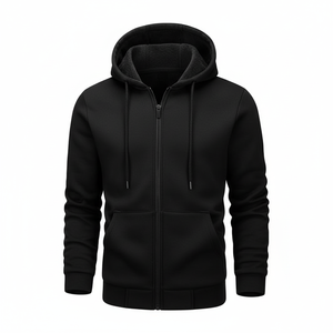 Sudaderas con capucha blancas de gran tamaño para hombre, jerséis lisos de algodón y poliéster al por mayor, sudaderas con capucha estampadas de proveedor personalizado - Product Image 3