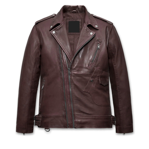 Veste en cuir véritable pour hommes Veste en cuir de style urbain à la mode Nouvelle veste d'hiver en cuir avec logo personnalisé pour hommes - Product Image 1