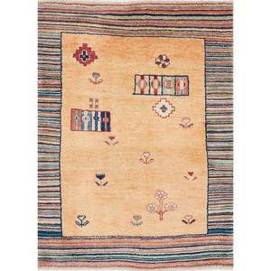 Alfombras de Lana Anudadas a Mano Nuray, Diseño Floral Beige y Marrón para Uso Doméstico-Pae-266 - Product Image 1