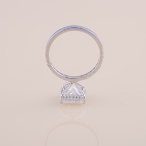 แหวนเพชรทรงปรินเซสคัท IGI Certified สำหรับหมั้นและแต่งงาน ตัวเรือนทองคำขาว/โรสโกลด์/เหลือง 9K พร้อมวงแหวนประดับเพชรแบบ Pavé - Product Image 6