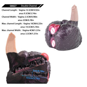 新しいデザイン2 in 1現実的な犬のペニス男性自慰行為者ポケットプッシー大人男性ストローク大人大人のおもちゃ男性用人形動物 - Product Image 4