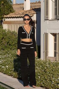 Conjuntos de pantalones de pierna ancha para mujer al por mayor, camisetas sin mangas de un solo pecho, pantalones informales a la moda, traje de oficina para mujer - Product Image 6