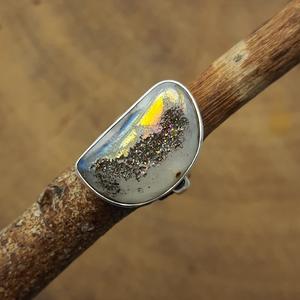 Attrayant titane enduit druze 925 bague en argent Sterling indien conception chaude bijoux nouveauté bonne année bijoux - Product Image 4