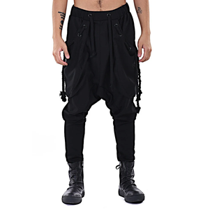 Pantalons de survêtement unisexes streetwear, taille élastique, entrejambe tombant, avec poches, décontractés, respirants - Product Image 4