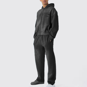 Custom Logo Sports Wear Set <b>Hoodie</b> & Sports Pants Winter Tracksuit Unisex <b>Hoodie</b> Set Sweatshirt Sweatpants Cropped Heavyweight - Product Image 2