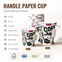 Familien-Frühstück Esszimmer Kaffee Tee Professioneller 8oz 12oz 16oz PE-beschichteter Auslaufsicherer Heißgetränke-Pappbecher mit Henkel
