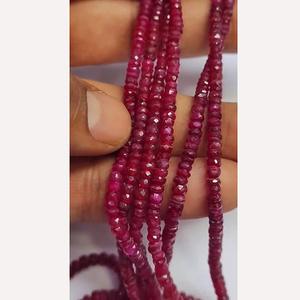 3 hebras de rubí natural 4mm-5mm cuentas facetadas Rondelle 243 Cts 16 pulgadas de longitud Iroc ventas al por mayor precio de fábrica cuentas US $243 - Product Image 4