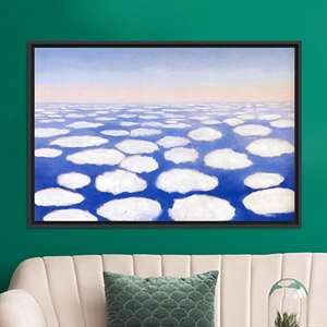Impresión en Lienzo de Nubes Flotantes Surreales, Arte Mural de Paisaje de Ensueño Moderno, Lienzo con Marco Negro - Product Image 1
