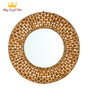 Espejo Redondo de Jacinto de Agua de Alta Calidad, Decoración de Pared de Estilo Bohemio, Espejo Colgante para el Hogar, Muebles de Hotel, Proveedor Vietnamita - Product Image 5