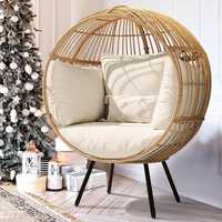 Minimalist isches Indoor Outdoor Eier stuhl Tages bett Schöne langlebige Rattan möbel für Park Garden Living Room Hotels Apartment