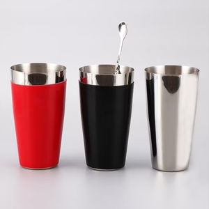 Taille personnalisée 500ml Écologique Boston Cocktail Shaker En Acier Inoxydable Métal Tasses PVC Vinyle Revêtement Classique Party Bar - Product Image 1