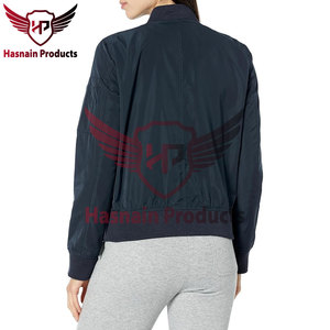 Chaqueta bomber de satén de piel de oveja Reversible de estilo otoñal para mujer, cremallera OEM personalizada de talla grande con bolsillos inferiores, tejido - Product Image 3