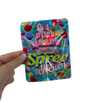 Sachets Doypack en polyéthylène personnalisés avec logo, design doux au toucher, 3,5 g, sacs Mylar imprimés, emballage alimentaire anti-odeur pour bonbons