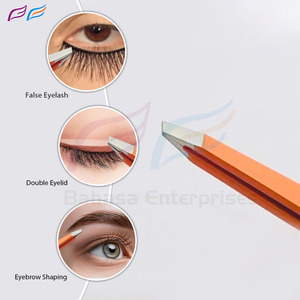 แหนบปลายเฉียงสีส้ม ความแม่นยำสูง ผลิตจากสแตนเลส สำหรับงานเสริมสวยระดับมืออาชีพ  ผู้ผลิตเครื่องมือเสริมสวย OEM - Product Image 3