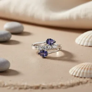 Bague en argent 925 avec zircon, taille coussin, sertie à griffes, style classique et élégant, bijou de fiançailles pour femme - Product Image 3