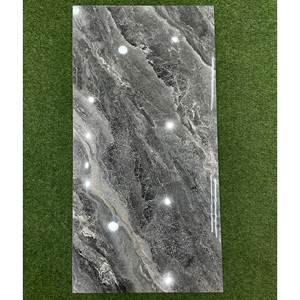 Azulejos de porcelana pulida esmaltada con textura de arena dorada de alta calidad 60x120 60x60 azulejos decorativos de lujo brillantes personalizados - Product Image 2