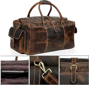 Sac week-end en cuir véritable de qualité supérieure de haute qualité élégant fait à la main meilleur sac de mousse pour voyager prix compétitif - Product Image 4