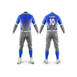 Custom Blue Baseball Uniform Kit Jersey Pants Gloves Cap <b>Socks</b> Bag Moisture Wicking Sublimated Print Men's Apparel - Product Image 2