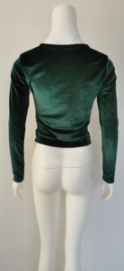T-shirt court en velours d'été pour femme Débardeur sans manches à col en V avec logo avant imprimé Street U-Neck Slit T-Shirt Tissu tricoté - Product Image 6