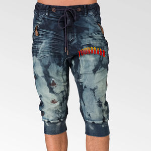 Hot Selling Premium Quality Summer High Street <b>Cuffed</b> Bottom <b>Men's</b> Denim Shorts Breathable Vintage Half <b>Pants</b> Loose 100% Cotton - Product Image 1