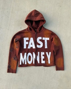 เสื้อฮู้ดผ้าคอตตอน100% วินเทจแบบสั่งทำโลโก้ฟอกสีกรดปักลายด้วยพลอยเทียมขนาดใหญ่เป็นมิตรต่อสิ่งแวดล้อมใช้ได้ทั้งชายและหญิง - Product Image 3