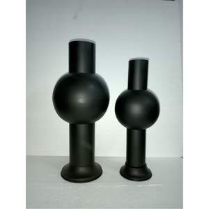 Jarrón Nórdico Negro Mate con Base |   Maceta Metálica Contemporánea en Forma de Huevo |   Jarrón Decorativo de Lujo para Mesa - Product Image 2