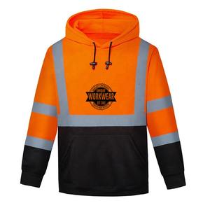 Sudadera con Capucha de Alta Visibilidad para Hombre, Ropa de Trabajo de Seguridad Reflectante, Mezcla de Poliéster/Algodón, Certificación CE, Impresión por Transferencia de Calor - Product Image 1