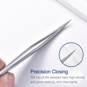 Professional Stainless Steel Precision <b>Lash</b> <b>Lifting</b> Extension Tweezers Anti-Magnetic Comfortable Handle Smooth Tip 10mm Length - Product Image 4