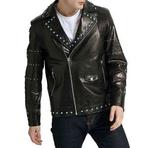 Blouson en cuir pour homme de qualité supérieure, en toile d'hiver, en cuir de vache, à capuche, style bombardier, moto et motard - Product Image 3