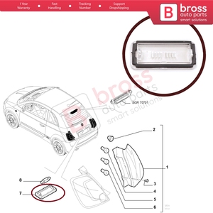 Couverture de lentille de feux de plaque d'immatriculation arrière BSP1119 51800482 pour 500 500C Linea - Product Image 5