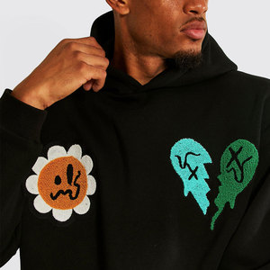 Fabriqués pulls à capuche unis à imprimé bouffant au tarif de gros qualité supérieure nouveau design sweats à capuche à impression bouffante pour hommes - Product Image 3