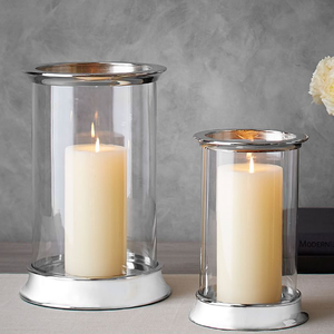 Silver Finished Handmade <b>Hurricanes</b> Indoor Decorative <b>Hurricanes</b> for Home Metal Candle Stand Home Lighting Accessories - Product Image 1