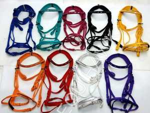 BRIDA DE CABALLO DE POLIPROPILENO MÁS VENTA CON BANDA ACOLCHADA DE NUBUCK Y BROWBANDS CINTA DE CABALLO HARDWARE DE ACERO INOXIDABLE - Product Image 4