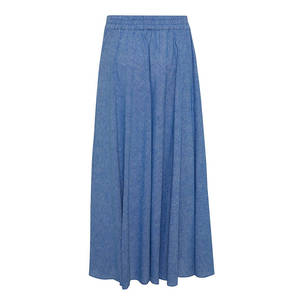 กระโปรงผ้าลินินทรงบานพร้อมเอวยางยืดและเชือกผูก - Product Image 3