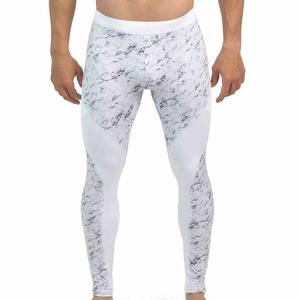 Leggings de compression en coton au genou pantalon d'entraînement de gymnastique uni à séchage rapide pour hommes conception sans couture tissu imprimé tricoté course à pied - Product Image 6