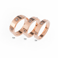 Bagues d'Amour Romantiques avec Vis, Anneau de Fiançailles et Mariage en Acier Inoxydable 18 Carats, Cadeau Bijou pour Femme