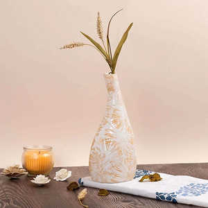 Jarrón de Cerámica Artesanal Moderno y Minimalista, Color Beige Claro, Diseño de Globo de Lujo para Decoración del Hogar, Regalo de Inauguración - Product Image 3