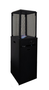 Chauffe-terrasse extérieur noir au gaz, foyer autonome pour balcon avec couvercle en maille - Product Image 4