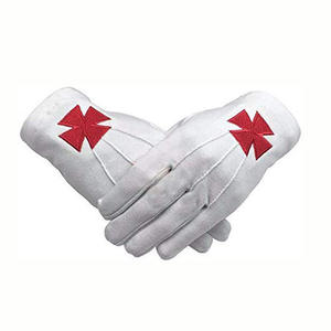 Gants maçonniques en coton brodés de haute qualité, vente en gros, gants maçonniques en coton bon marché - Product Image 5