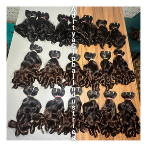 Paquetes de cabello humano crudo ondulado hinchable sin procesar vendedor al por mayor proveedor de cabello crudo alineado con cutícula de templo indio - Product Image 1