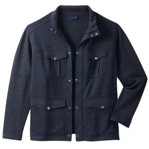 Veste légère à fermeture éclair pour hommes, coupe-vent décontracté de grande taille avec toile respirante, vêtements d'extérieur à la mode, manteaux coupe-vent - Product Image 3