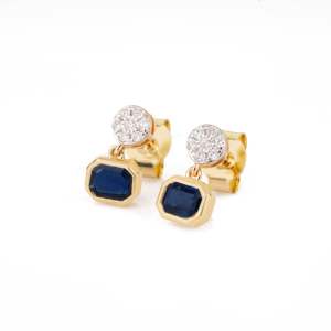 ต่างหูหยดน้ำประดับไพลินและเพชร - Product Image 6